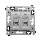  - ДКС 4404364 Компьютерная розетка RJ-45 в стену, кат.5e двойная экранированная, Avanti, закаленная сталь