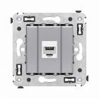  - ДКС 4404613 Телефонная розетка RJ-12 без шторки в стену одинарная, Avanti, закаленная сталь