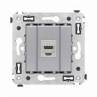  - ДКС 4404793 Компьютерная розетка RJ-45 без шторки в стену, кат.6 одинарная экранированная, Avanti, закаленная сталь