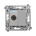  - ДКС 4404513 Розетка TV проходная в стену, Avanti, закаленная сталь