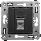  - ДКС 4412363 Компьютерная розетка RJ-45 в стену, кат.5e одинарная экранированная, Avanti, черный матовый