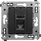 ДКС 4412463 Компьютерная розетка RJ-45 в стену, кат.5e одинарная, Avanti, черный матовый - ДКС 4412463 Компьютерная розетка RJ-45 в стену, кат.5e одинарная, Avanti, черный матовый
