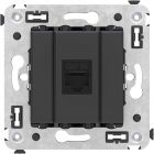  - ДКС 4412673 Компьютерная розетка RJ-45 без шторки в стену, кат.6А одинарная, Avanti, черный матовый