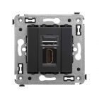  - ДКС 4412253 HDMI розетка одинарная в стену, тип А-А, Avanti, черный матовый