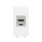  - ДКС 4400761 Компьютерная розетка RJ-45 без шторки модульная, кат.5е экранированная, Avanti, белое облако, 1 модуль