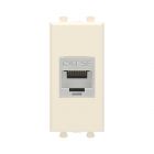  - ДКС 4405761 Компьютерная розетка RJ-45 без шторки модульная, кат.5е экранированная, Avanti, ванильная дымка, 1 модуль