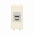  - ДКС 4405771 Компьютерная розетка RJ-45 без шторки модульная, кат.6А экранированная, Avanti, ванильная дымка, 1 модуль