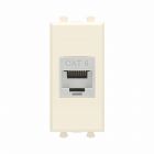  - ДКС 4405791 Компьютерная розетка RJ-45 без шторки модульная, кат.6 экранированная, Avanti, ванильная дымка, 1 модуль