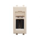  - ДКС 4405251 HDMI розетка модульная, тип А-А, Avanti, ванильная дымка, 1 модуль