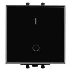  - ДКС 4402222 Выключатель двухполюсный одноклавишный модульный, Avanti, черный  квадрат, 2 модуля