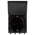 ДКС 4402012 Розетка с крышкой модульная, 2P+E, с з/ш, Avanti, черный квадрат, 2 модуля - ДКС 4402012 Розетка с крышкой модульная, 2P+E, с з/ш, Avanti, черный квадрат, 2 модуля