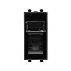  - ДКС 4402461 Компьютерная розетка RJ-45 модульная, кат.5е, Avanti, черный квадрат, 1 модуль