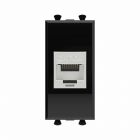  - ДКС 4402771 Компьютерная розетка RJ-45 без шторки модульная, кат.6А экранированная, Avanti, черный квадрат, 1 модуль
