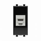  - ДКС 4402791 Компьютерная розетка RJ-45 без шторки модульная, кат.6 экранированная, Avanti, черный квадрат, 1 модуль