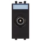  - ДКС 4402511 Розетка TV проходная модульная, Avanti, черный квадрат, 1 модуль