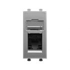  - ДКС 4404461 Компьютерная розетка RJ-45 модульная, кат.5е, "Avanti", "Закаленная  сталь", 1 модуль