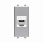  - ДКС 4404691 Компьютерная розетка RJ-45 без шторки модульная, кат.6, Avanti, закаленная сталь, 1 модуль