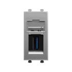  - ДКС 4404301 USB 3.0 розетка модульная, тип А-А, Avanti, закаленная сталь, 1 модуль