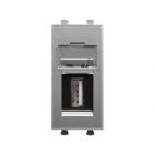  - ДКС 4404401 USB 2.0 розетка модульная, тип А-А, Avanti, закаленная сталь, 1 модуль