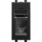  - ДКС 4412461 Компьютерная розетка RJ-45 модульная, кат.5е, "Avanti", "Черный матовый", 1 модуль