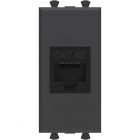  - ДКС 4412661 Компьютерная розетка RJ-45 без шторки модульная, кат.5е, Avanti, черный матовый, 1 модуль