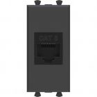  - ДКС 4412691 Компьютерная розетка RJ-45 без шторки модульная ,кат.6, Avanti, черный матовый, 1 модуль