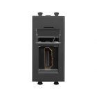  - ДКС 4412251 HDMI розетка модульная, тип А-А, Avanti, черный матовый, 1 модуль
