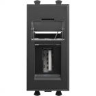  - ДКС 4412401 USB 2.0 розетка модульная, тип А-А, Avanti, черный матовый, 1 модуль