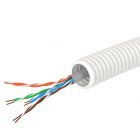  - ДКС 8EU816100HF Электротруба из ПЛЛ не содержит галогенов, гибкая гофрированна д. 16 мм, цвет белый, с кабелем витая пара 5EU/UTP нг(А)-HF, 100 м