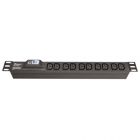  - ДКС R519IEC8CBC14 Блок распределения питания (PDU) 19" 10A с автоматом 1P, Вых:8 C13, Вх:C14