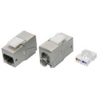  - ДКС RNK5EF90TL Модуль  Keystone RJ45 CAT 5E экранированный (STP), 180 градусов, серебристый