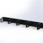  - Горизонтальный органайзер Mastermann 19", 1U, 5 колец, глухой 