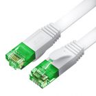 - GCR PRO Патч-корд LSZH PROF плоский прямой 1.0m, UTP медь кат.6, белый, 30 AWG, ethernet high speed 10 Гбит/с, RJ45, T568B GCR-52847