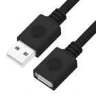  - GCR Удлинитель 0.75m USB AM/AF, черный, 28/24 AWG GCR-UEC6M-BB2S-0.75m