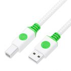  - GCR Кабель Premium 1.0m USB 2.0, AM/BM, белый нейлон 28/24 AWG, экран, армированный, морозостойкий GCR-54211