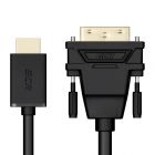  - GCR Кабель PROF 3.0m HDMI-DVI, 19M / 25M Dual Link, GOLD, черный, 28 AWG, двойной экран, армирование GCR-HD2DVI1-3.0m