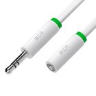  - GCR Удлинитель аудио 0.25m jack 3,5mm/jack 3,5mm белый, ультрагибкий, M/F, Premium, экран, стерео GCR-STM1662-0.25m