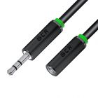  - GCR Удлинитель аудио 30.0m jack 3,5mm/jack 3,5mm черный, ультрагибкий, M/F, Premium, экран, стерео GCR-50764