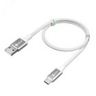  - GCR QC Кабель 1.0m MicroUSB, быстрая зарядка, белый нейлон, AL корпус серебро, белый ПВХ, 28/24 AWG GCR-52468