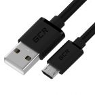  - GCR QC Кабель 0.15m MicroUSB, быстрая зарядка, черный TPE, черные коннекторы, 28/22 AWG GCR-53422