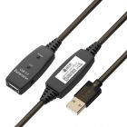  - GCR Удлинитель активный 20.0m USB 2.0 AM/AF, GOLD, черно-прозрачный, с 2-мя усилителями сигнала Premium, разъём для доп.питания, 24/22 AWG GCR-53808