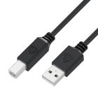 - GCR Кабель 1.0m USB AM/BM, черный, 28/24 AWG, морозостойкий GCR-UPC5M-BB2S-1.0m
