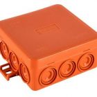  - Коробка монтажная, огнестойкая, без галогена Коробка JBL085 85х85х38, 12 вых., 5P (0,15...4мм²) (435