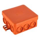  - Коробка монтажная, огнестойкая, без галогена Коробка JBL085 85х85х38, 12 вых., 2P (0,15...4мм²) сера