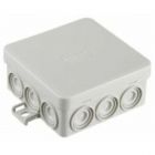  - Коробка монтажная, огнестойкая, без галогена Коробка JBL085 85х85х38, 12 вых., 4P (0,15...6мм²) сера