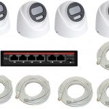 IPTRONIC Готовый домашний комплект из 4 камер видеонаблюдения для ПВЗ ECO IVIDEON - Видеонаблюдение оптом